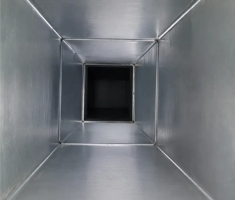air duct after cleaning