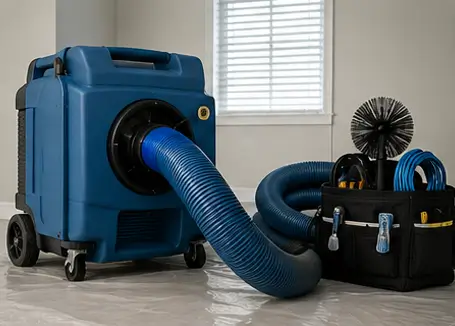 Professional Air Duct Cleaning Equipment Setup