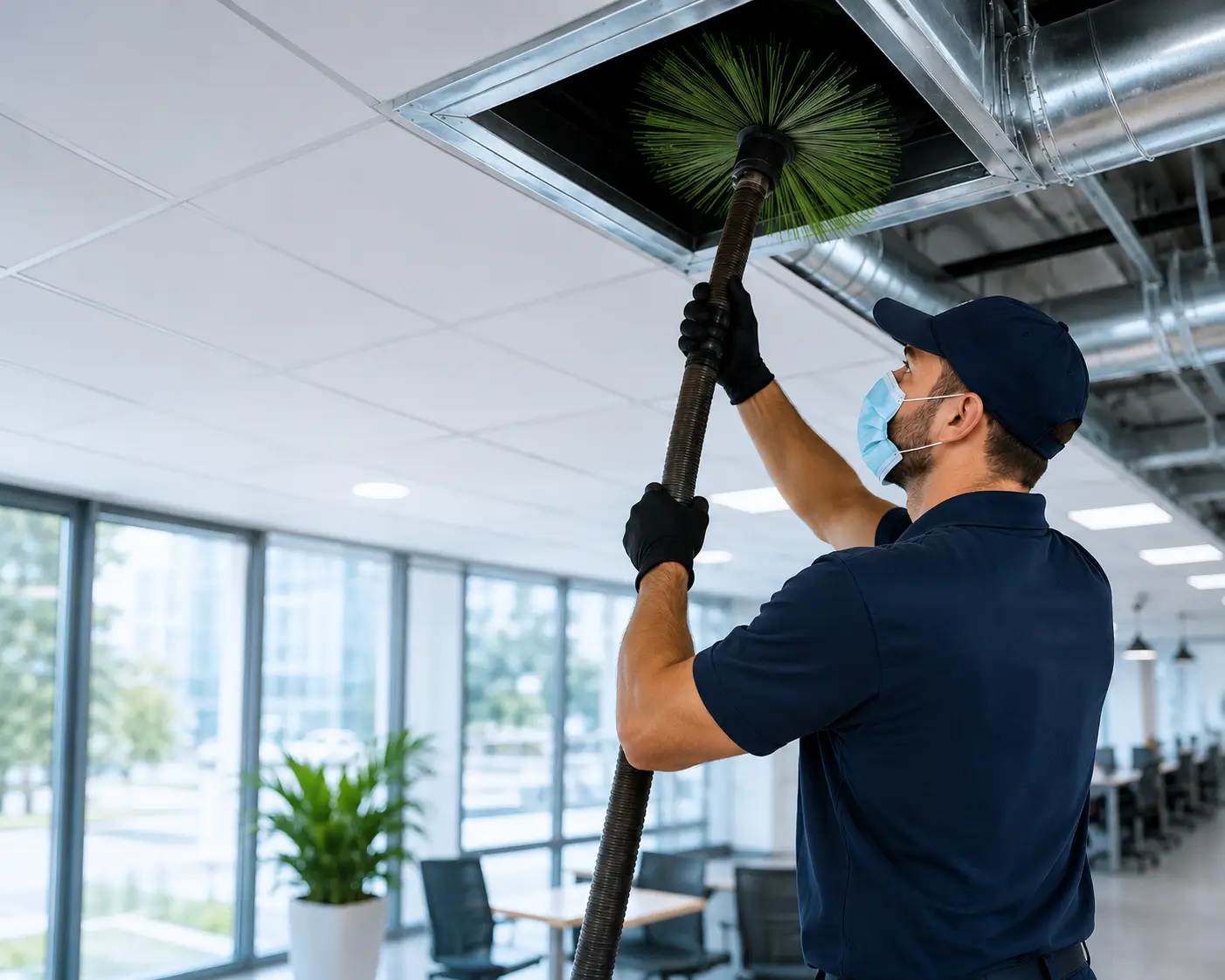 Air duct cleaning technician